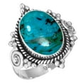 thumbnail image 1 of 925 Sterling Silver Women Jewelry Natural Chrysocolla Ring, 1 of 6