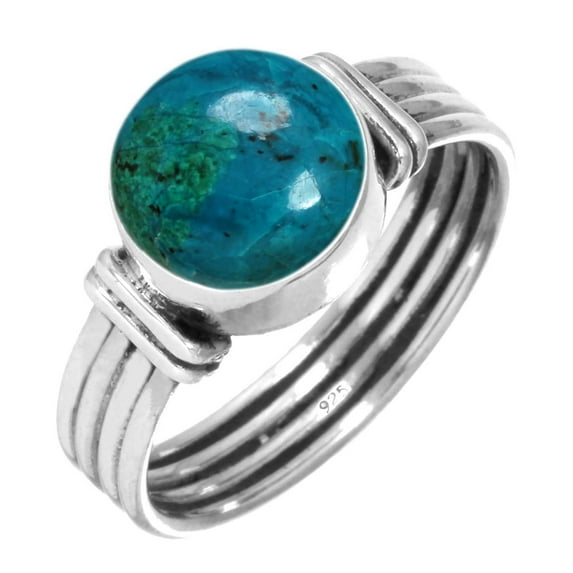 925 Sterling Silver Women Jewelry Natural Chrysocolla Ring