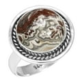 thumbnail image 1 of 925 Sterling Silver Women Jewelry Natural Crazy Lace Agate Ring, 1 of 6