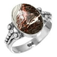 thumbnail image 1 of 925 Sterling Silver Women Jewelry Natural Crazy Lace Agate Ring, 1 of 6
