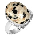 thumbnail image 1 of 925 Sterling Silver Women Jewelry Natural Dalmatian Ring, 1 of 6