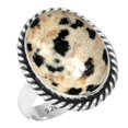 thumbnail image 1 of 925 Sterling Silver Women Jewelry Natural Dalmatian Ring, 1 of 6