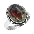 thumbnail image 1 of 925 Sterling Silver Women Jewelry Natural Dragon Blood Jasper Ring, 1 of 6