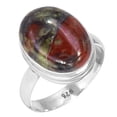 thumbnail image 1 of 925 Sterling Silver Women Jewelry Natural Dragon Blood Jasper Ring, 1 of 6