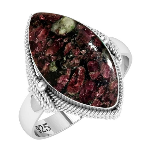 925 Sterling Silver Women Jewelry Natural Eudialyte Ring