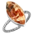 thumbnail image 1 of 925 Sterling Silver Women Jewelry Natural Garnet In Limestone Ring, 1 of 6