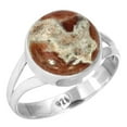 thumbnail image 1 of 925 Sterling Silver Women Jewelry Natural Garnet In Limestone Ring, 1 of 6