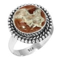 thumbnail image 1 of 925 Sterling Silver Women Jewelry Natural Garnet In Limestone Ring, 1 of 6