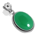 thumbnail image 1 of 925 Sterling Silver Women Jewelry Natural Green Onyx Pendant, 1 of 3