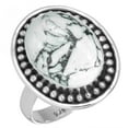 thumbnail image 1 of 925 Sterling Silver Women Jewelry Natural Howlite Ring, 1 of 6