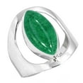 thumbnail image 1 of 925 Sterling Silver Women Jewelry Natural Kiwi Quartz Ring, 1 of 6