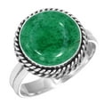 thumbnail image 1 of 925 Sterling Silver Women Jewelry Natural Kiwi Quartz Ring, 1 of 6