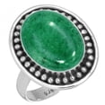 thumbnail image 1 of 925 Sterling Silver Women Jewelry Natural Kiwi Quartz Ring, 1 of 6