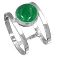 thumbnail image 1 of 925 Sterling Silver Women Jewelry Natural Kiwi Quartz Ring, 1 of 6