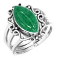 thumbnail image 1 of 925 Sterling Silver Women Jewelry Natural Kiwi Quartz Ring, 1 of 6