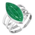 thumbnail image 1 of 925 Sterling Silver Women Jewelry Natural Kiwi Quartz Ring, 1 of 6