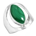 thumbnail image 1 of 925 Sterling Silver Women Jewelry Natural Malachite Ring, 1 of 6