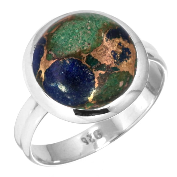 925 Sterling Silver Women Jewelry Natural Mohave Azurite Ring