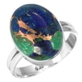 thumbnail image 1 of 925 Sterling Silver Women Jewelry Natural Mohave Azurite Ring, 1 of 6
