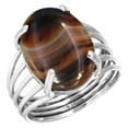 thumbnail image 1 of 925 Sterling Silver Women Jewelry Natural Montana Agate Ring, 1 of 6