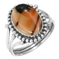 thumbnail image 1 of 925 Sterling Silver Women Jewelry Natural Montana Agate Ring, 1 of 6