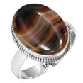thumbnail image 1 of 925 Sterling Silver Women Jewelry Natural Montana Agate Ring, 1 of 6