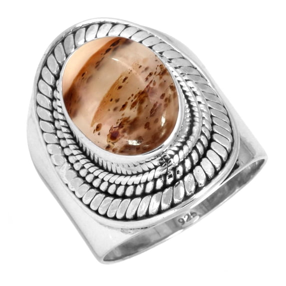 925 Sterling Silver Women Jewelry Natural Montana Agate Ring
