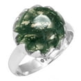 thumbnail image 1 of 925 Sterling Silver Women Jewelry Natural Moss Agate Ring, 1 of 6