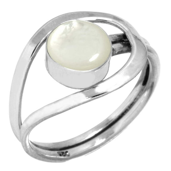 925 Sterling Silver Women Jewelry Natural Mother Of Pearl Ring