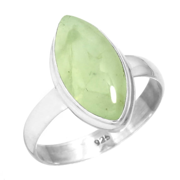 925 Sterling Silver Women Jewelry Natural Prehnite Ring