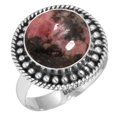 thumbnail image 1 of 925 Sterling Silver Women Jewelry Natural Rhodonite Ring, 1 of 6