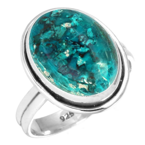 925 Sterling Silver Women Jewelry Natural Shattuckite Ring