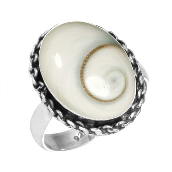 925 Sterling Silver Women Jewelry Natural Shiva Eye Ring