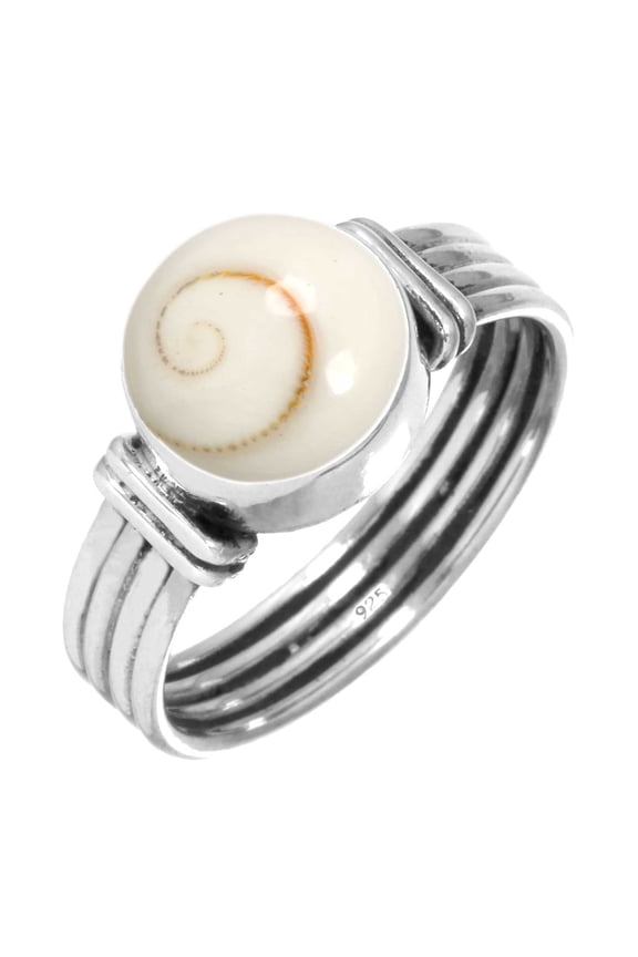 925 Sterling Silver Women Jewelry Natural Shiva Eye Ring