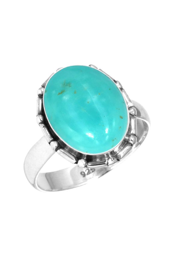 925 Sterling Silver Women Jewelry Natural Smithsonite Ring
