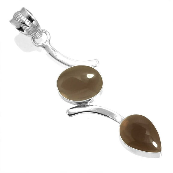 925 Sterling Silver Women Jewelry Natural Smoky Topaz Pendant