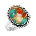thumbnail image 1 of 925 Sterling Silver Women Jewelry Natural Spiny Oyster Ring, 1 of 6