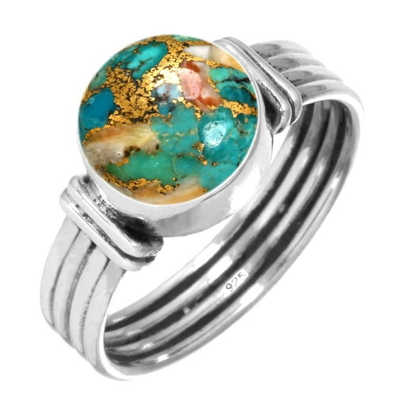 925 Sterling Silver Women Jewelry Natural Spiny Oyster Ring