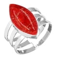 thumbnail image 1 of 925 Sterling Silver Women Jewelry Natural Sponge Coral Ring, 1 of 6