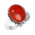 thumbnail image 1 of 925 Sterling Silver Women Jewelry Natural Sponge Coral Ring, 1 of 6