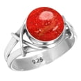 thumbnail image 1 of 925 Sterling Silver Women Jewelry Natural Sponge Coral Ring, 1 of 6