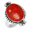 thumbnail image 1 of 925 Sterling Silver Women Jewelry Natural Sponge Coral Ring, 1 of 6