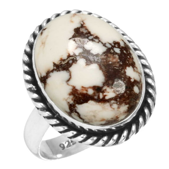 925 Sterling Silver Women Jewelry Natural Wild Horse Ring
