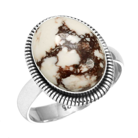 925 Sterling Silver Women Jewelry Natural Wild Horse Ring