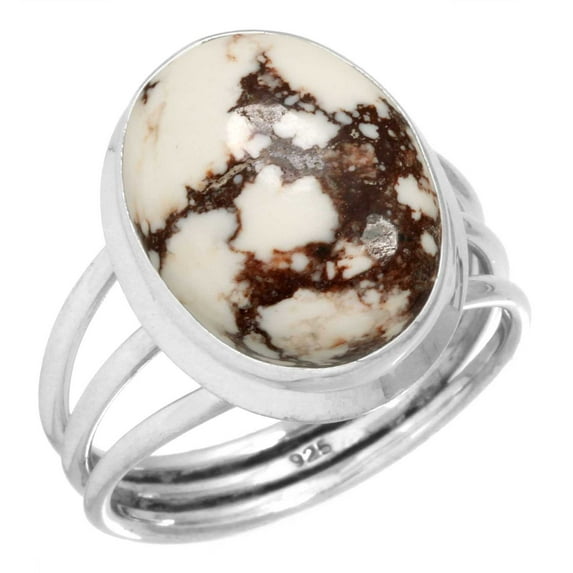 925 Sterling Silver Women Jewelry Natural Wild Horse Ring