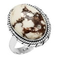 thumbnail image 1 of 925 Sterling Silver Women Jewelry Natural Wild Horse Ring, 1 of 6