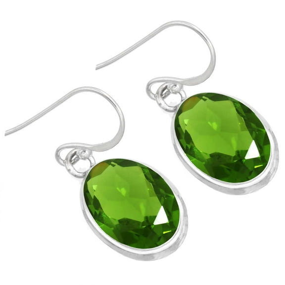 925 Sterling Silver Women Jewelry Peridot Quartz Earring