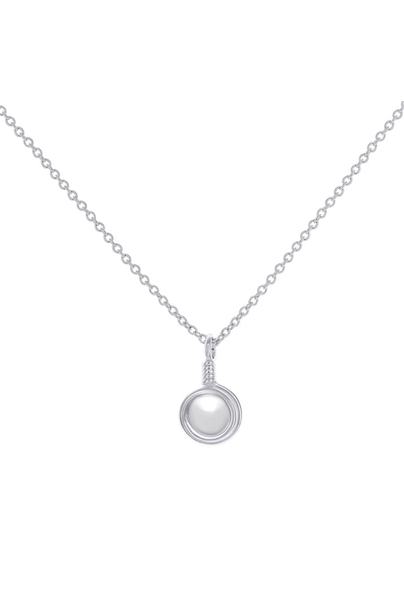 925 Sterling Silver Women Natural White Agate Fashion Charm Necklace 16 + 2 Inch 17.2x9.9mm Wide Pendant Necklace for Wo