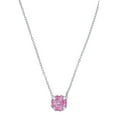 thumbnail image 1 of 925 Sterling Silver Women Pink Cubic Zirconia Fashion Flower Necklace 9.3x9.3mm Wide Pendant Necklace for Women, 1 of 2
