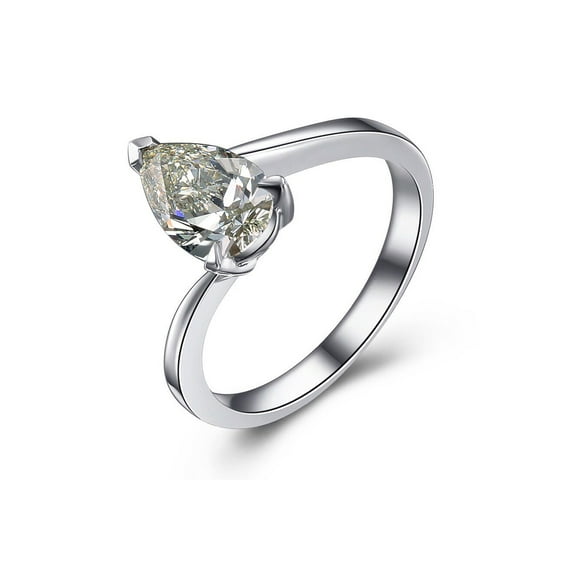 925 Sterling Silver Women Promise Ring, Made With AAA Pear Shape Cubic Zirconia Wedding Band Ring Size 5-9